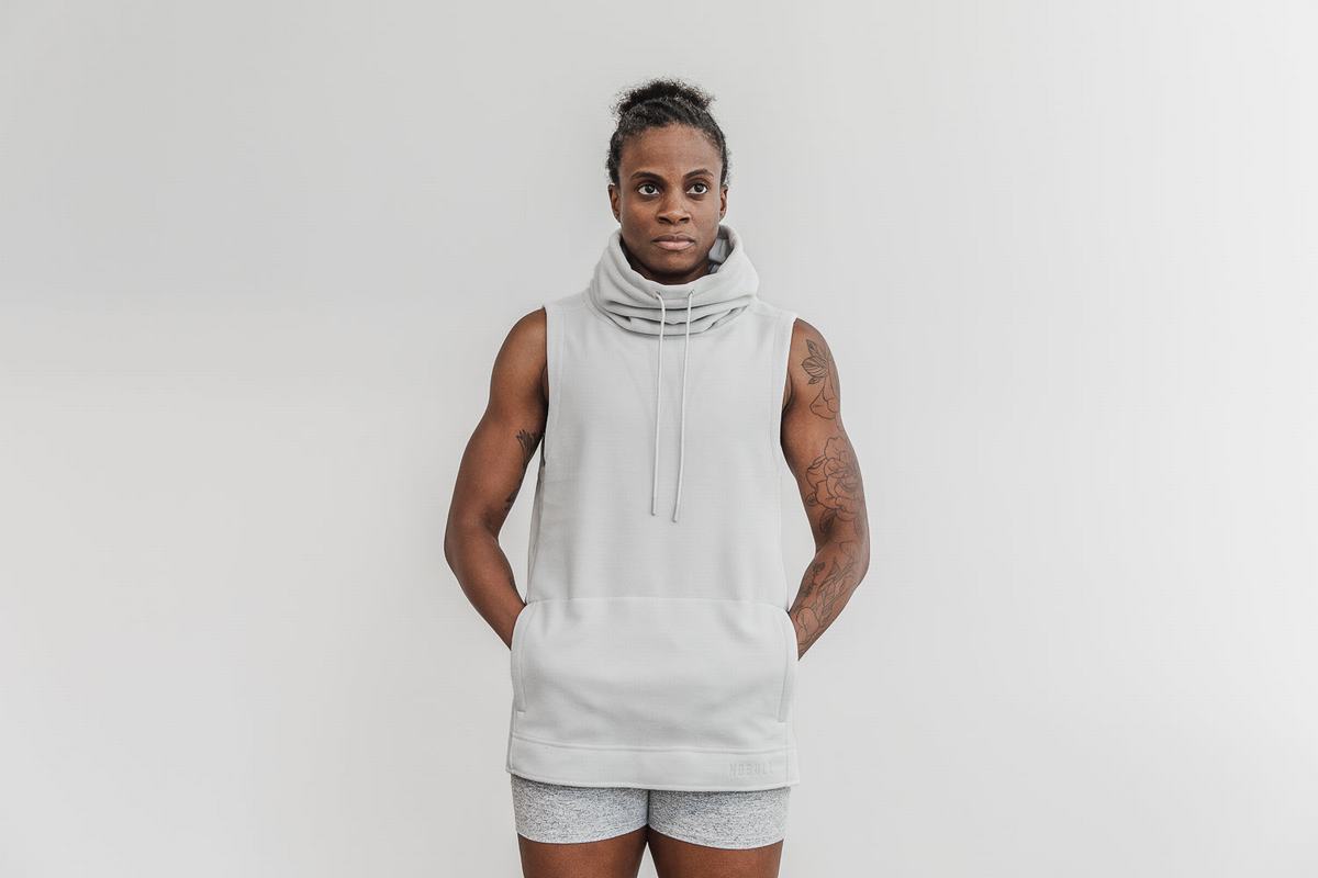 Nobull Arctic Mouwloos Cowl Sweatshirts Dames Grijs | 608329-DZR