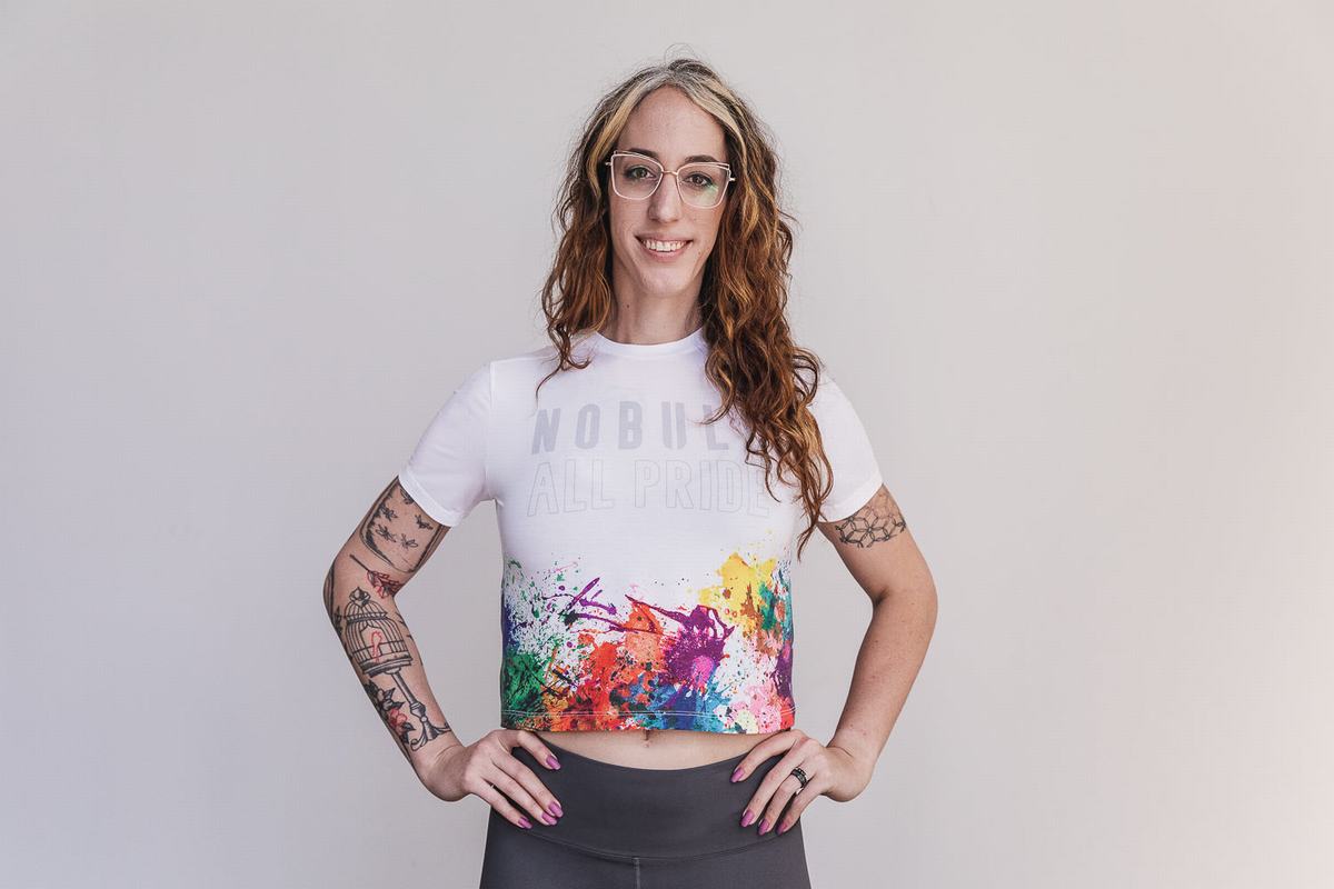 Nobull Boxy Pride Art Work T-shirts Dames Gekleurd | 163974-GTW