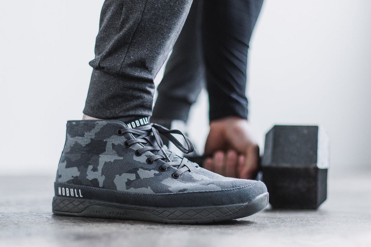 Nobull Canvas Mid Trainer Fitness Schoenen Heren Donkercamo | 713602-BET