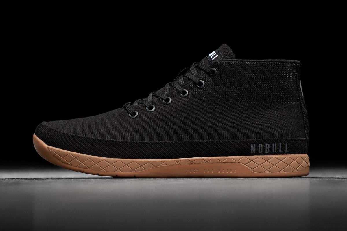 Nobull Canvas Mid Trainer Fitness Schoenen Heren Zwart Koffie | 967542-TFX