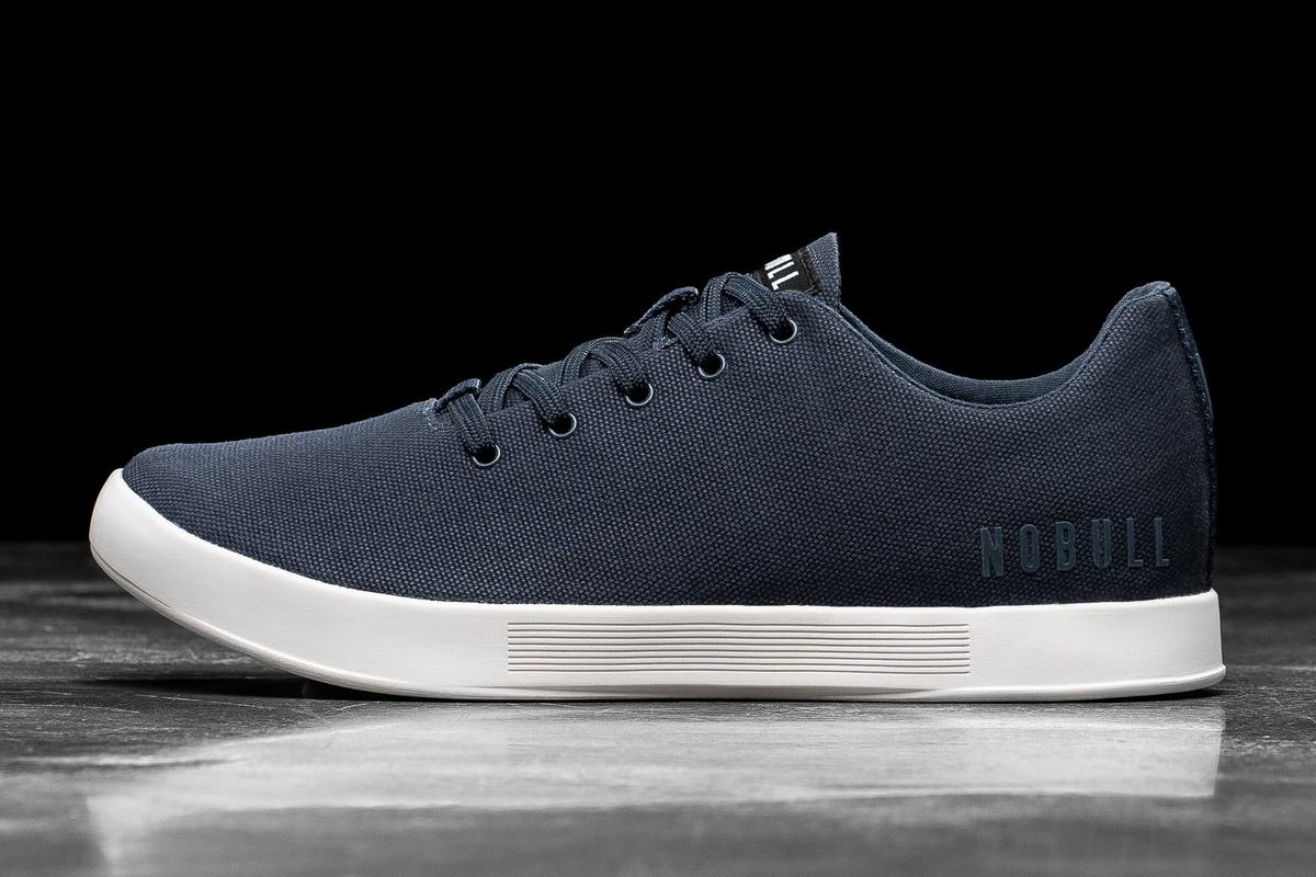 Nobull Canvas Trainer Fitness Schoenen Heren Donkerblauw Wit | 879620-UKG