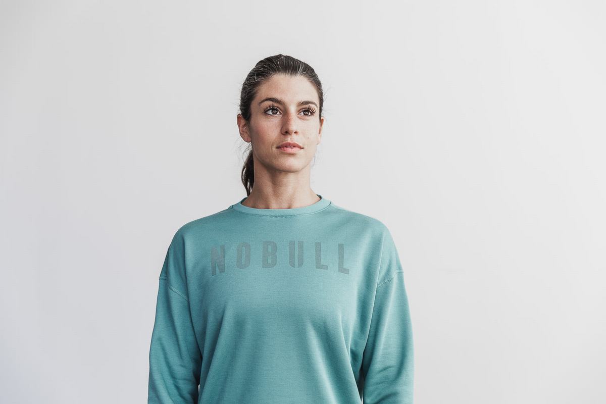 Nobull Crew Sweatshirts Dames Blauw | 937246-PYT