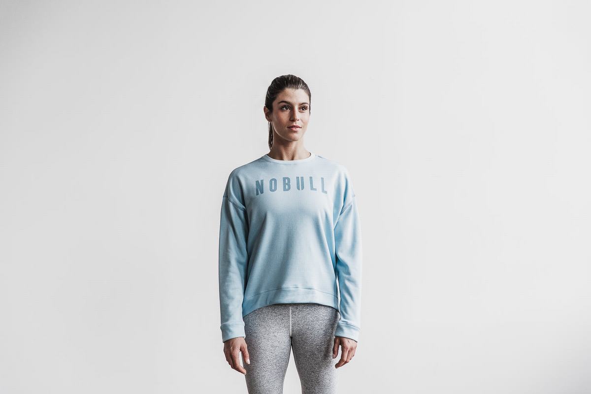 Nobull Crew Sweatshirts Dames Blauw | 948750-BNY