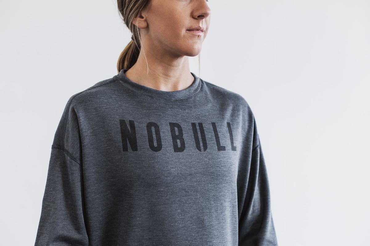 Nobull Crew Sweatshirts Dames Diepgrijs | 963027-KXG