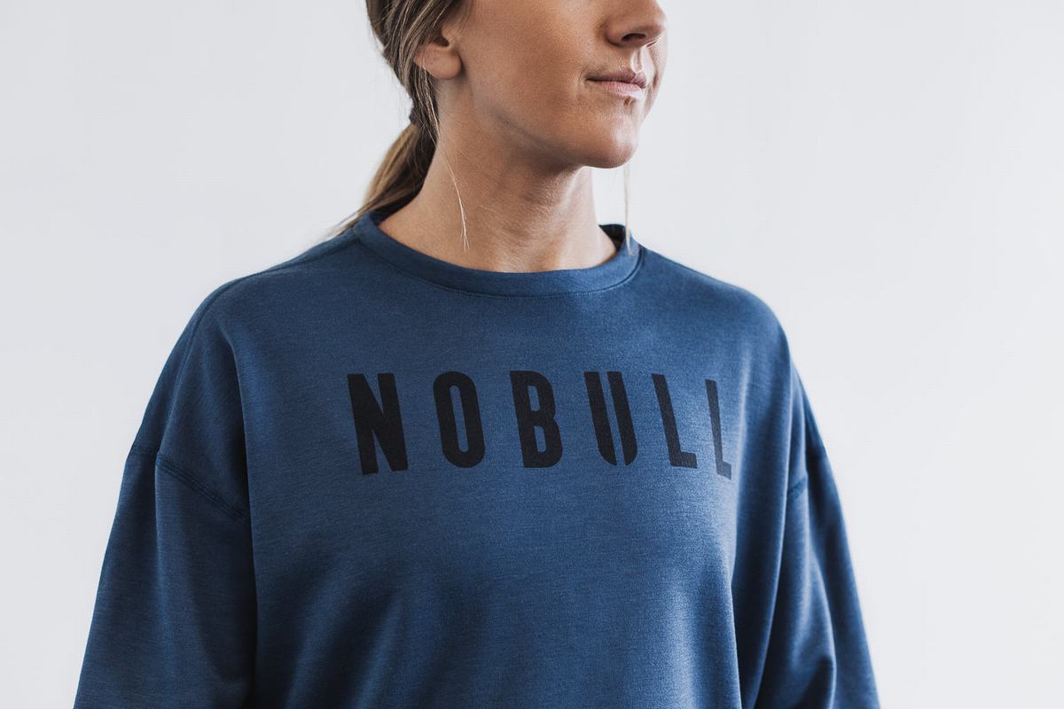 Nobull Crew Sweatshirts Dames Donkerblauw | 695704-WVF