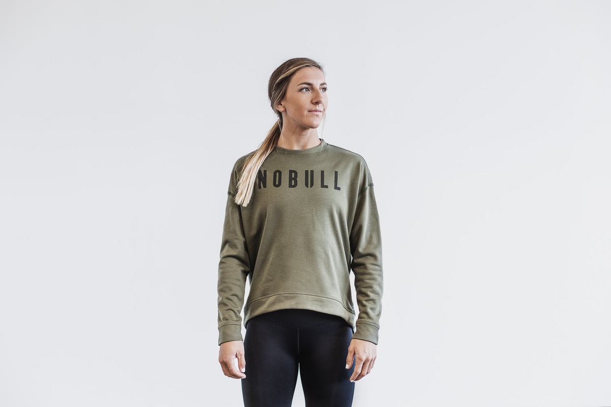 Nobull Crew Sweatshirts Dames Groen | 670519-TBP