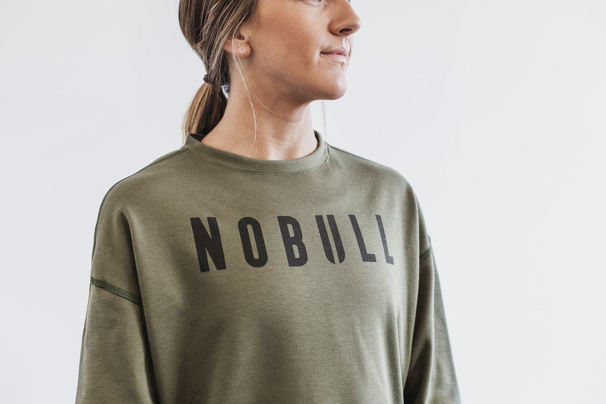 Nobull Crew Sweatshirts Dames Groen | 670519-TBP