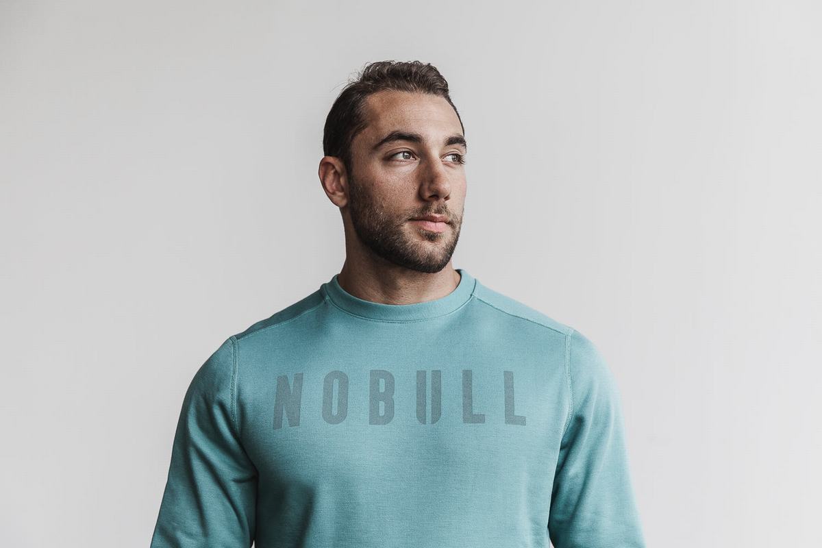 Nobull Crew Sweatshirts Heren Blauw | 709635-FQW