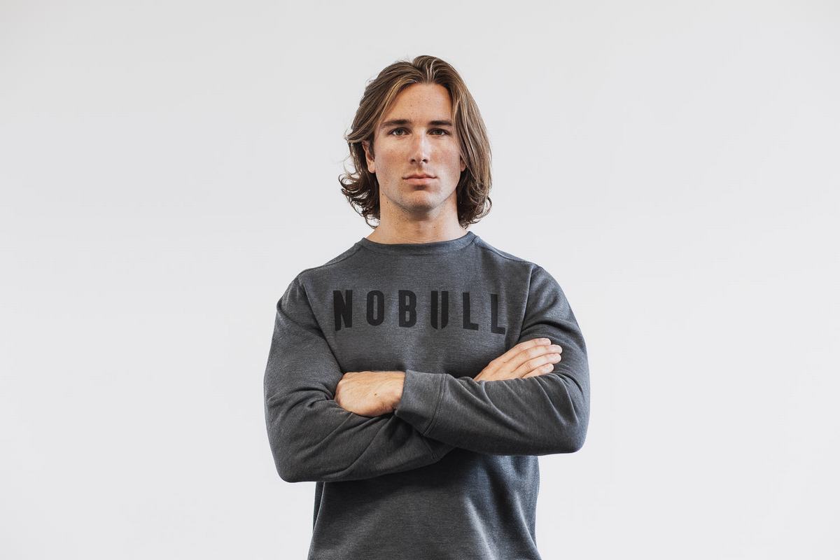 Nobull Crew Sweatshirts Heren Diepgrijs | 851730-UWB