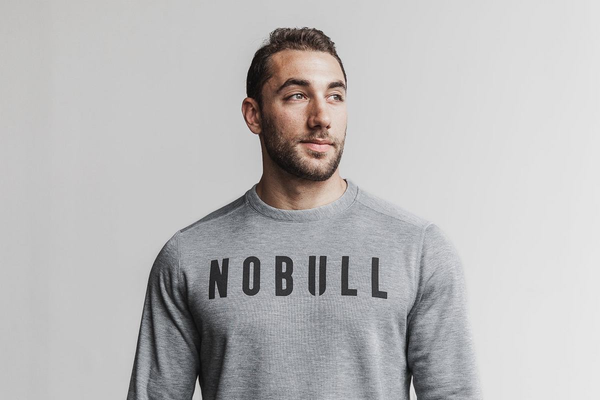 Nobull Crew Sweatshirts Heren Grijs | 509243-NSZ