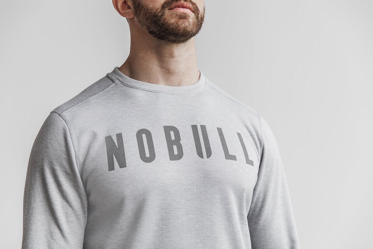 Nobull Crew Sweatshirts Heren Lichtgrijs | 725809-LVY