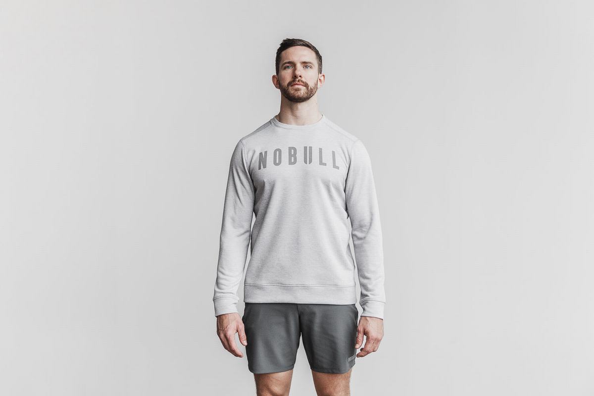 Nobull Crew Sweatshirts Heren Lichtgrijs | 725809-LVY