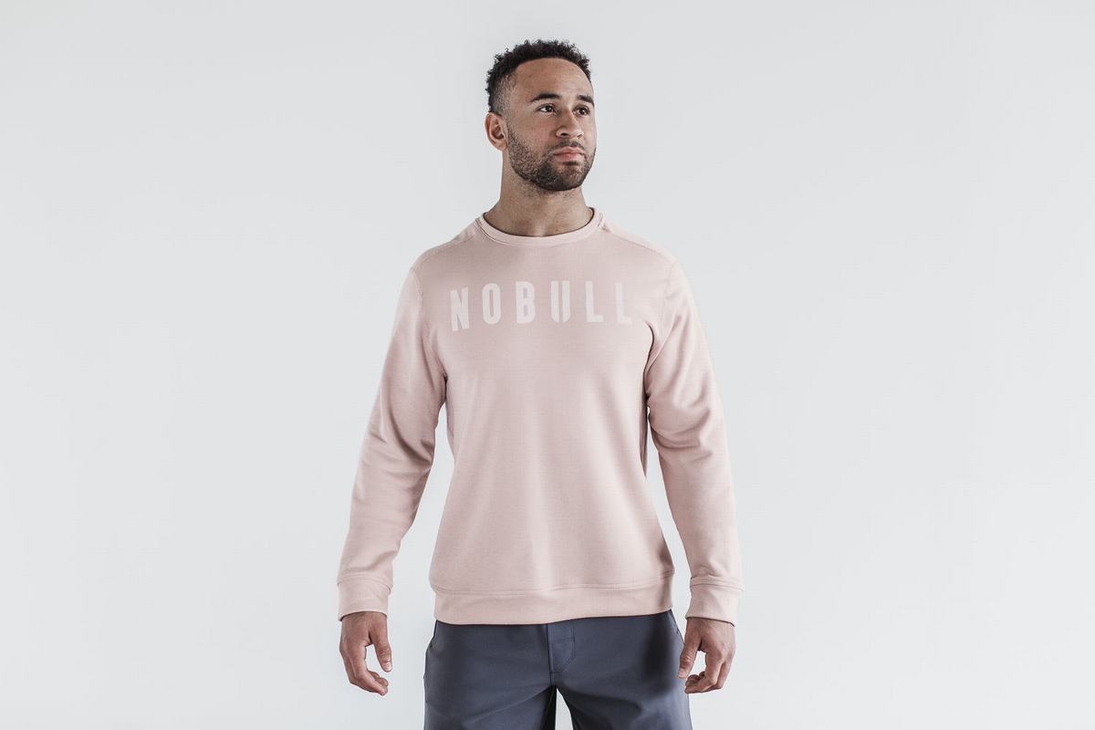 Nobull Crew Sweatshirts Heren Roze | 769305-EMN