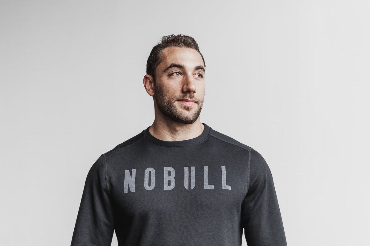 Nobull Crew Sweatshirts Heren Zwart | 423185-FIH