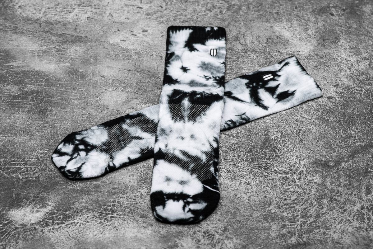 Nobull Crew Tie-Dye Sokken Heren Wit Zwart | 048795-CKX