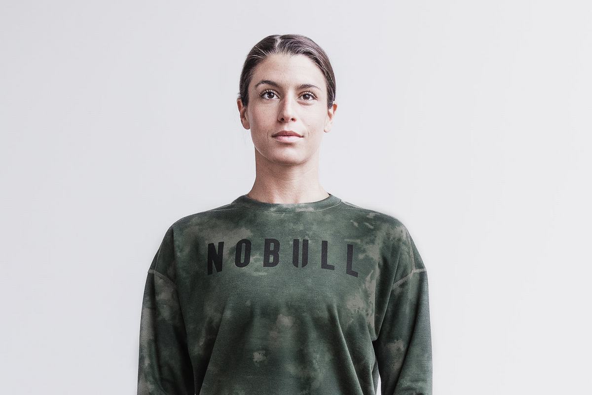 Nobull Crew Tie-Dye Sweatshirts Dames Groen | 458263-SOF