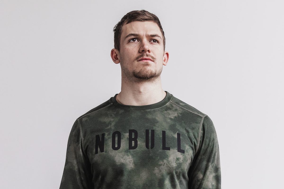 Nobull Crew Tie-Dye Sweatshirts Heren Groen | 123598-XKY