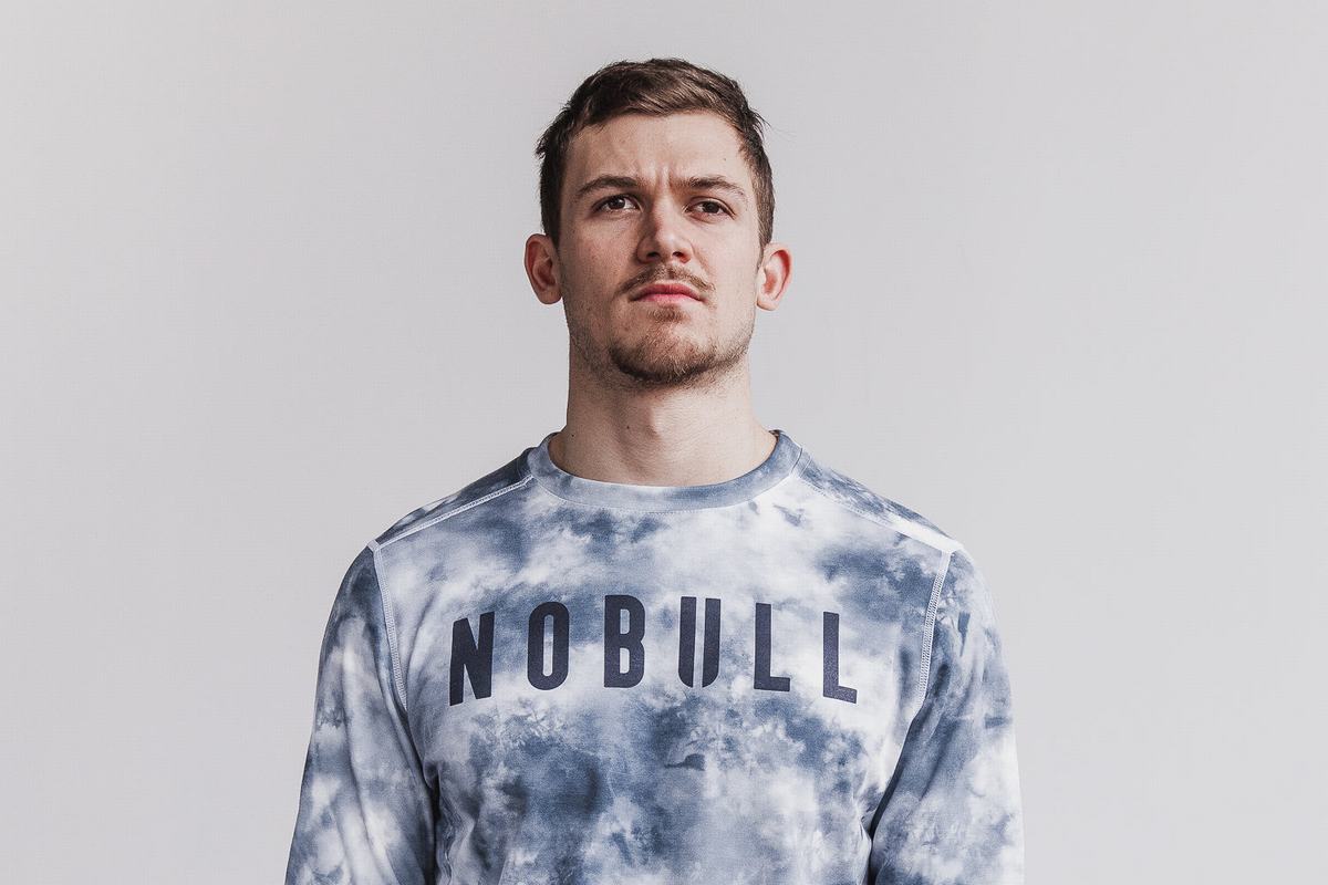 Nobull Crew Tie-Dye Sweatshirts Heren Wit | 031795-WSV