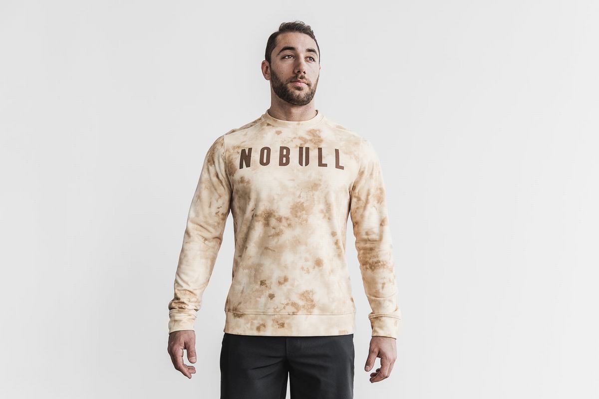 Nobull Crew Tie-Dye Sweatshirts Heren Wit | 243561-JIM