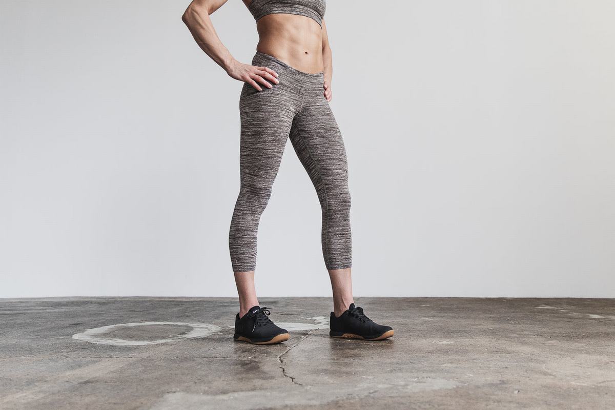 Nobull Crop Melange Hardloopbroek Dames Grijs | 952468-GOJ