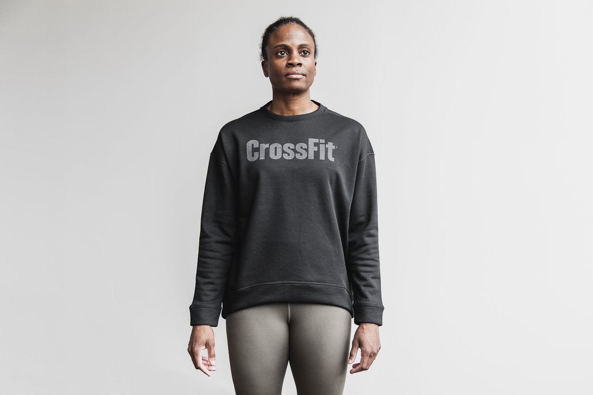 Nobull Crossfit® Crew Sweatshirts Dames Zwart | 182956-VBT