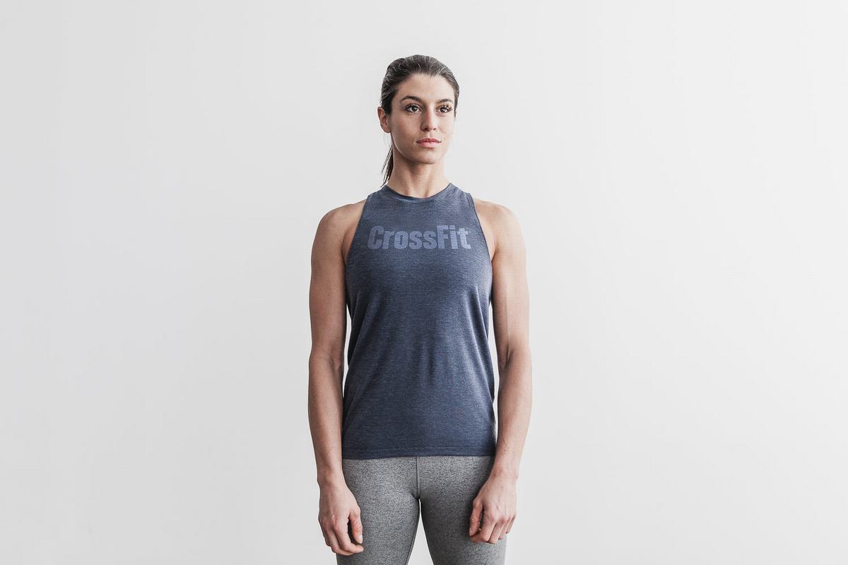 Nobull Crossfit® High-Neck Tank Tanktop Dames Donkerblauw | 241608-IZK