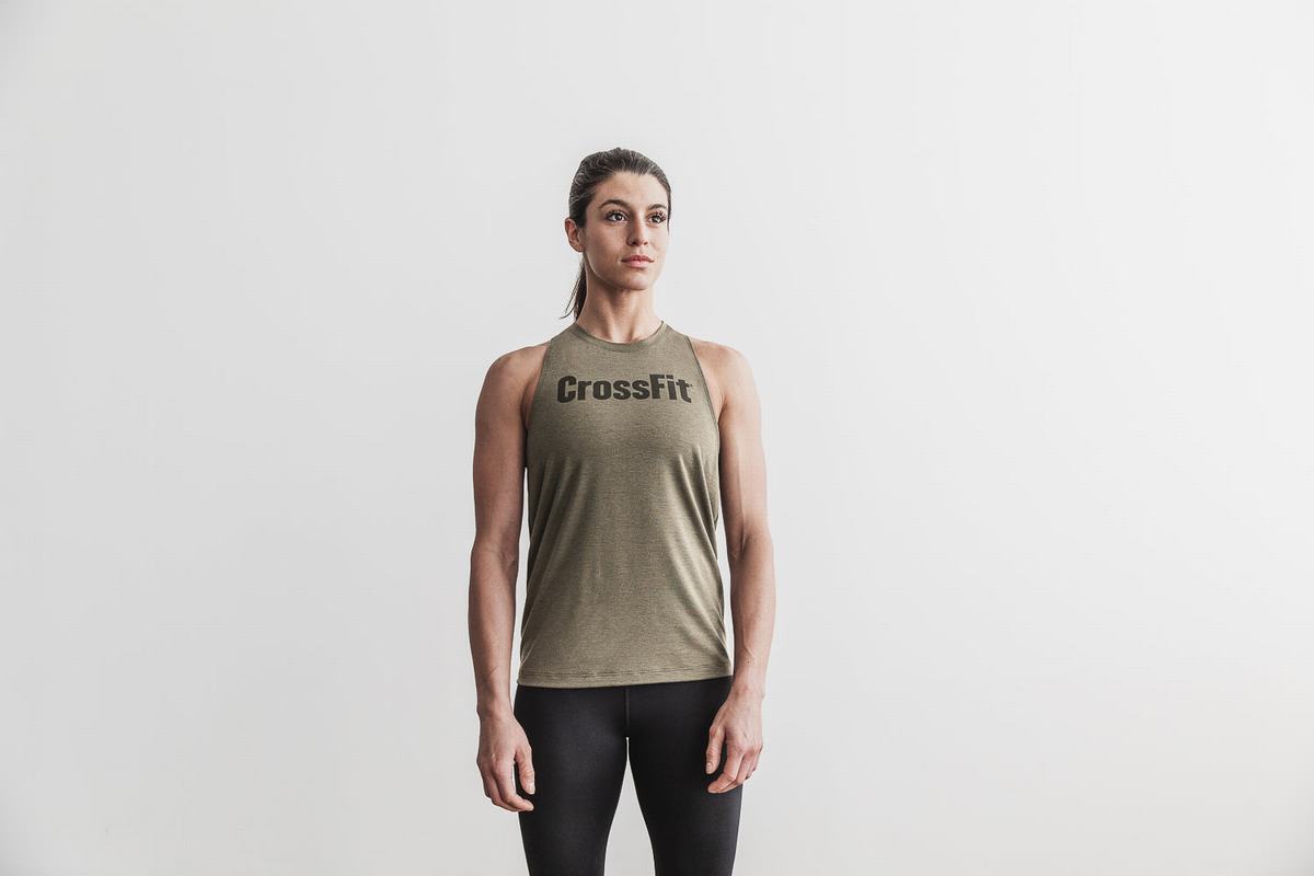 Nobull Crossfit® High-Neck Tank Tanktop Dames Groen | 954826-TBI