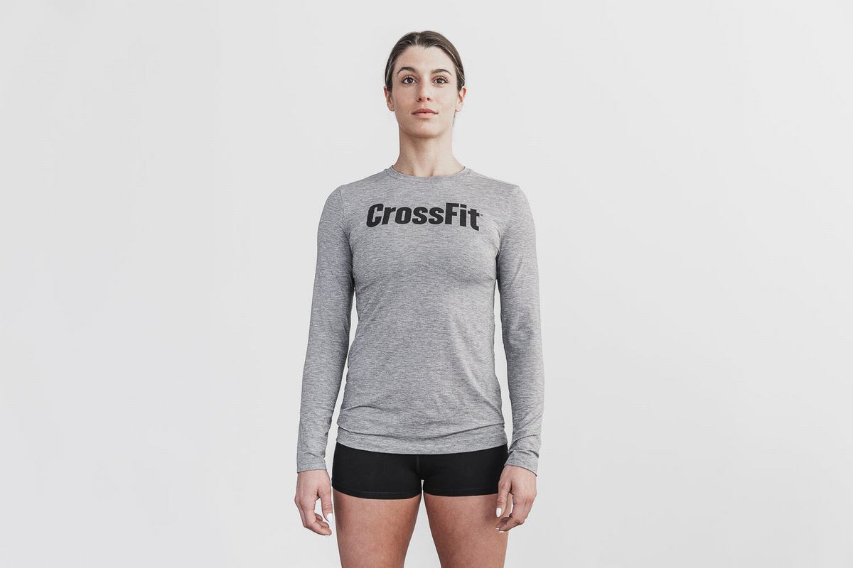 Nobull Crossfit® T-Shirt Lange Mouw Dames Grijs | 058972-VWN