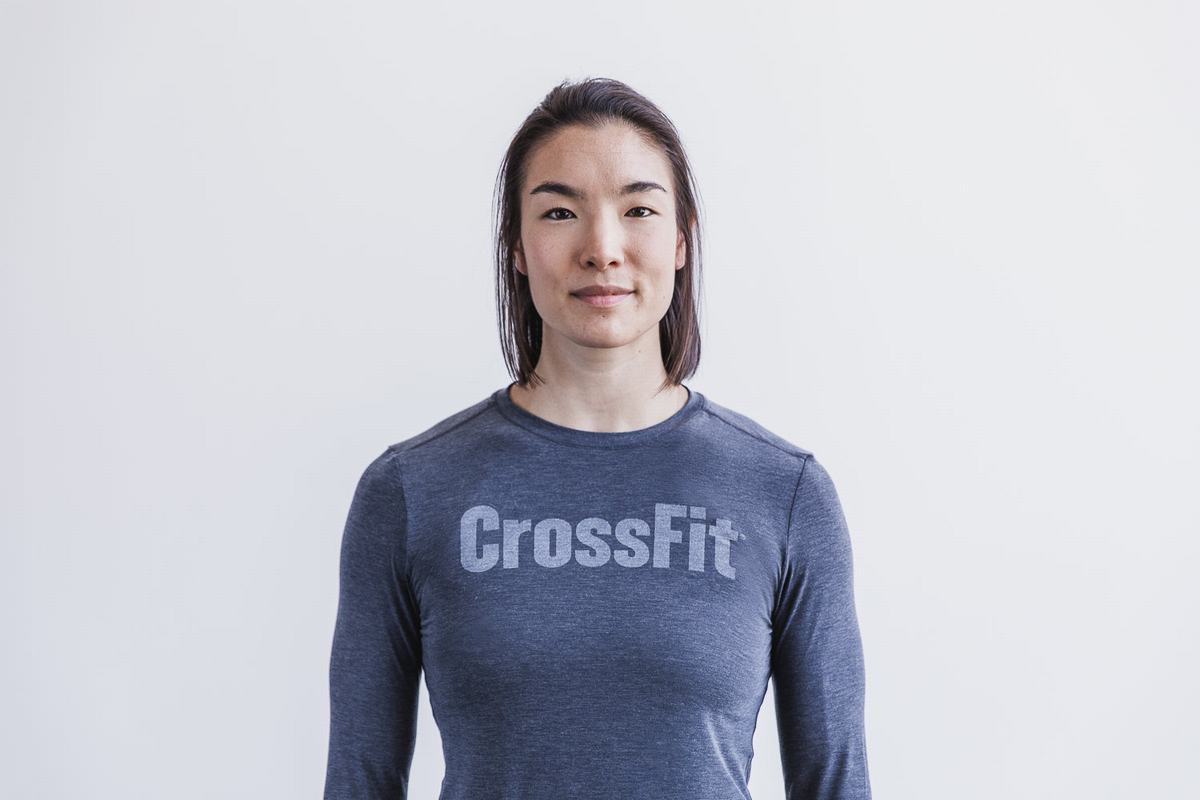 Nobull Crossfit® T-Shirt Lange Mouw Dames Donkerblauw | 495621-EGJ