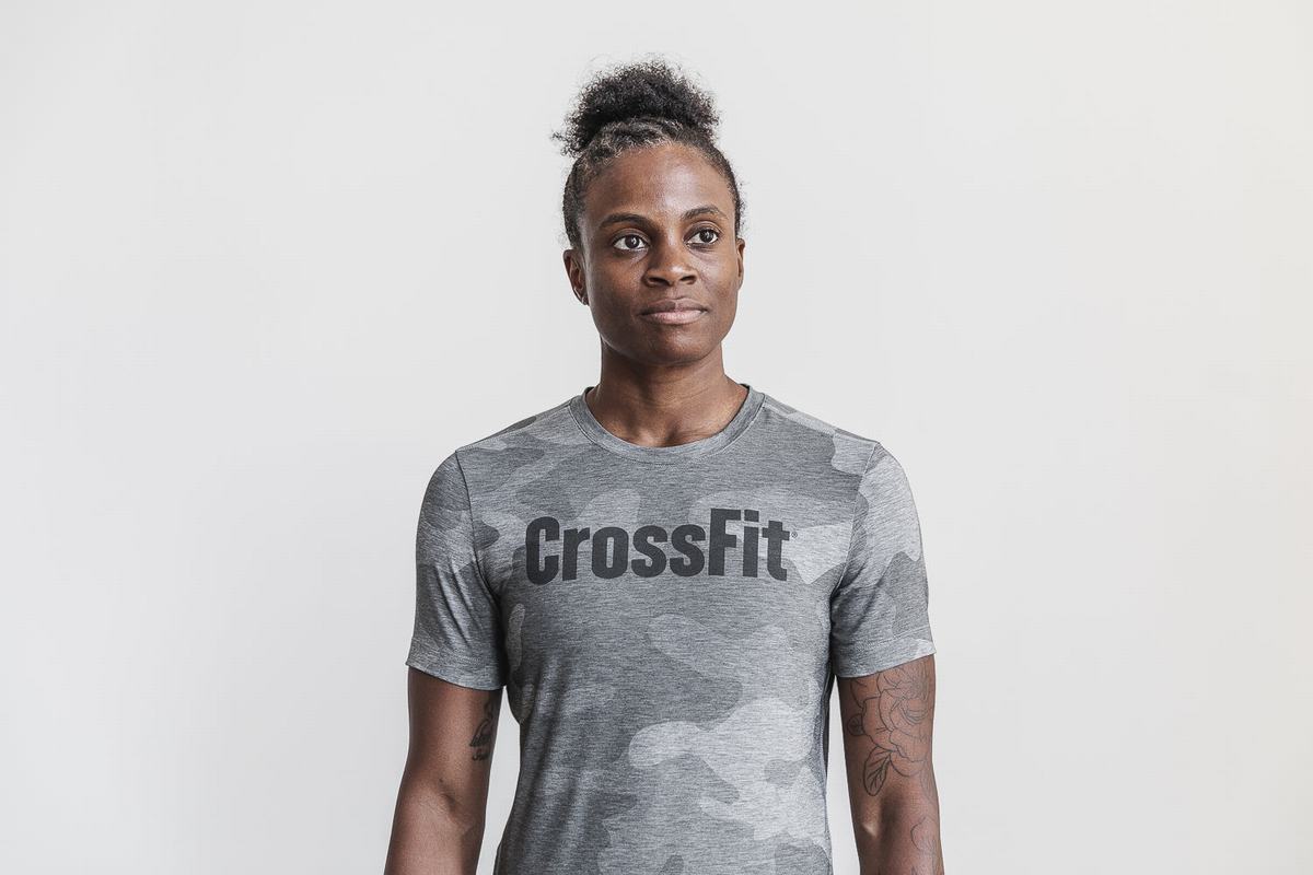 Nobull Crossfit® T-shirts Dames Grijs Camo | 843651-KDC