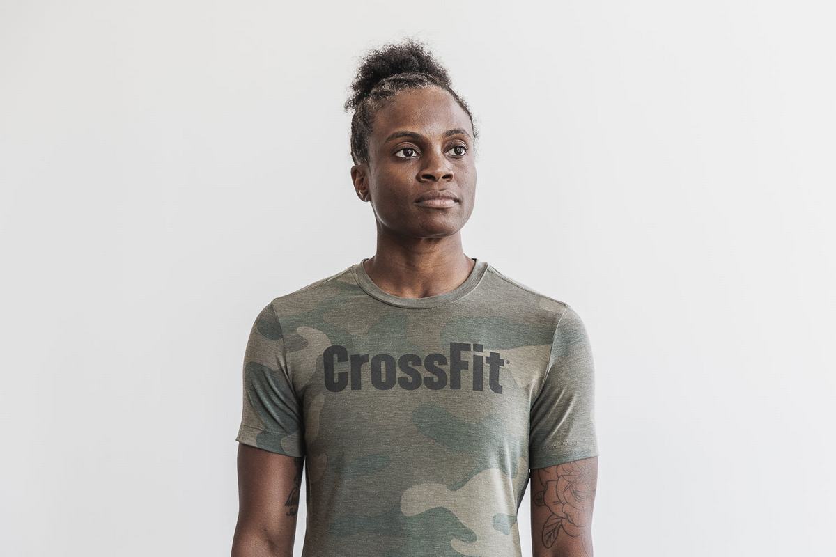 Nobull Crossfit® T-shirts Dames Groen Camo | 029814-PTE