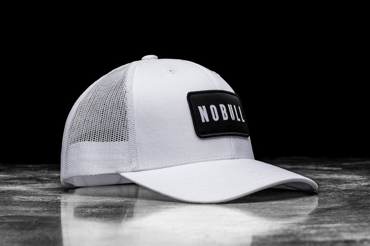 Nobull Curved-Brim Trucker Hoeden Heren Wit | 234095-OEW