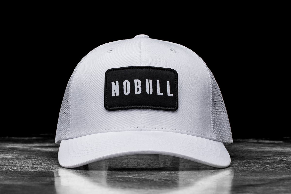 Nobull Curved-Brim Trucker Hoeden Heren Wit | 234095-OEW