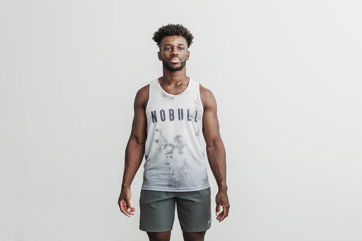 Nobull Dip-Dye Tank Tanktop Heren Wit | 178590-UAJ