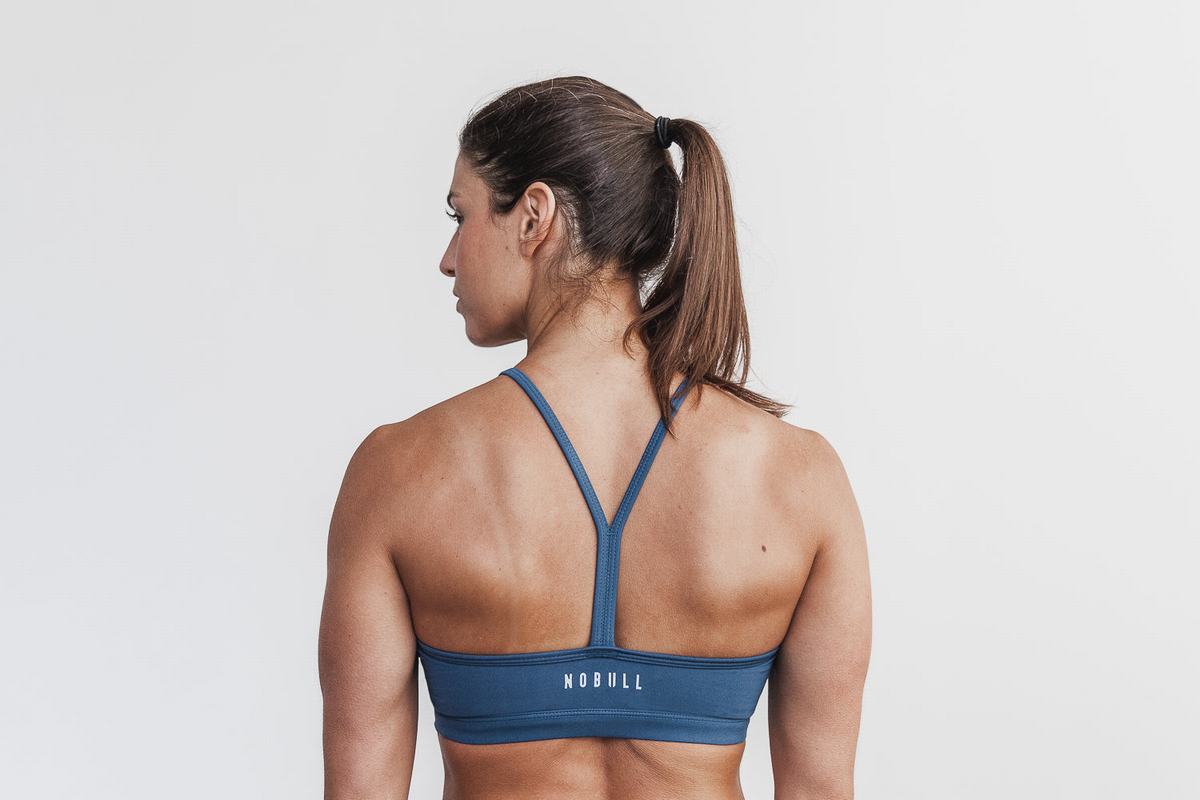 Nobull Halter Matte Sport Bh Dames Blauw | 246398-NSX