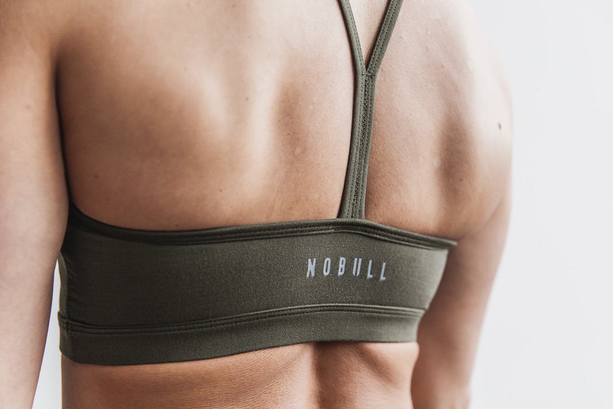 Nobull Halter Matte Sport Bh Dames Groen | 457901-UMJ