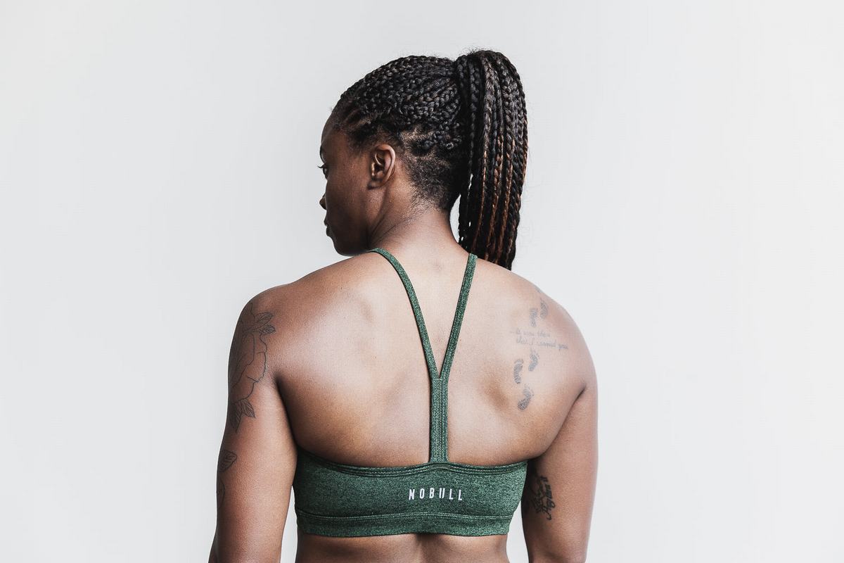 Nobull Halter Matte Sport Bh Dames Groen | 984351-PGJ