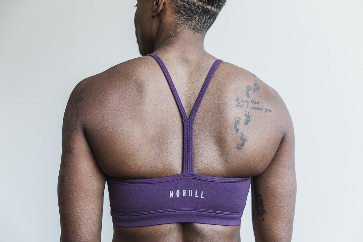 Nobull Halter Matte Sport Bh Dames Paars | 295764-LKW