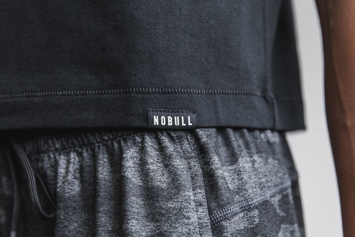 Nobull Heavyweight Mouwloos Crop T-shirts Dames Zwart | 018437-MHQ