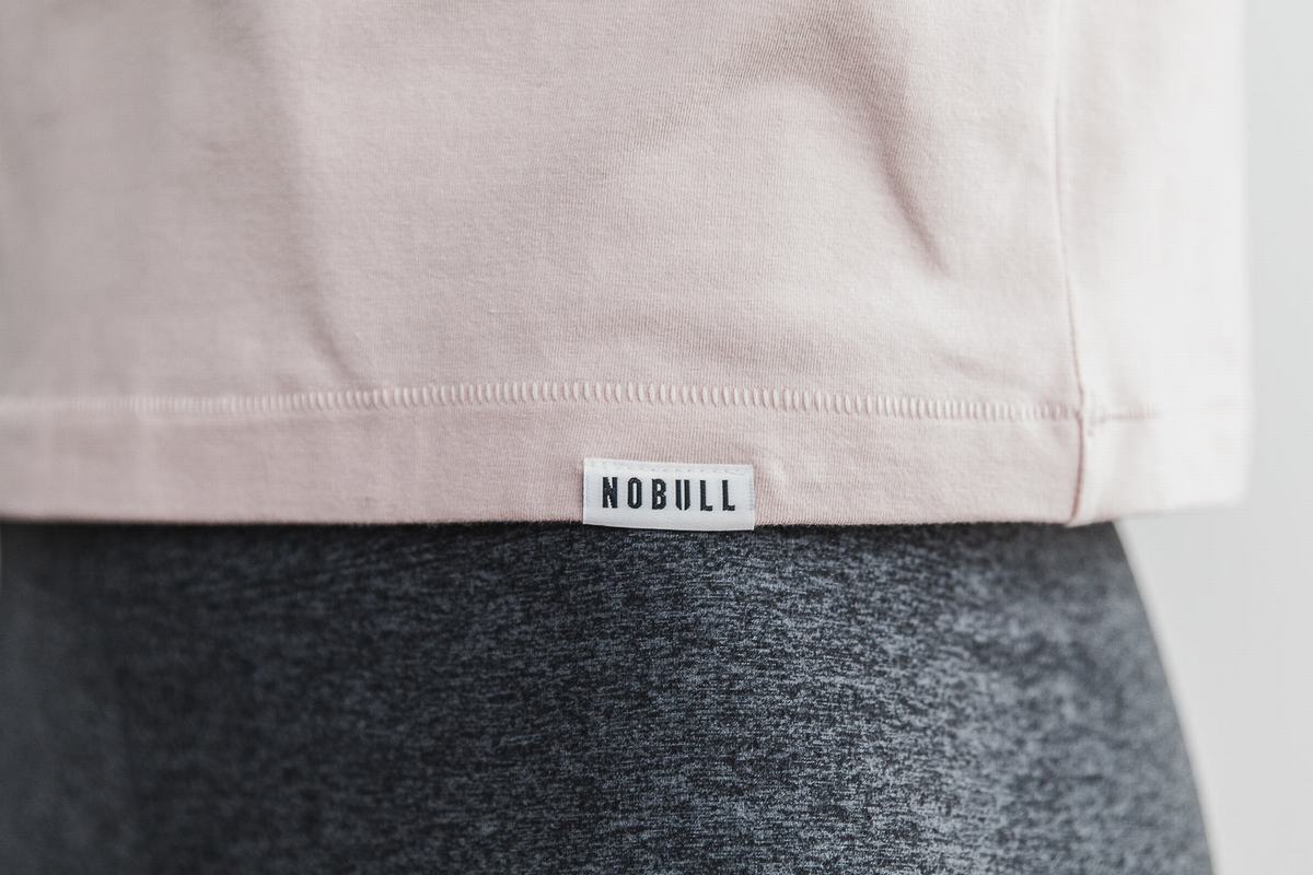 Nobull Heavyweight Pocket Boxy T-Shirt Lange Mouw Dames Roze | 718463-SAH