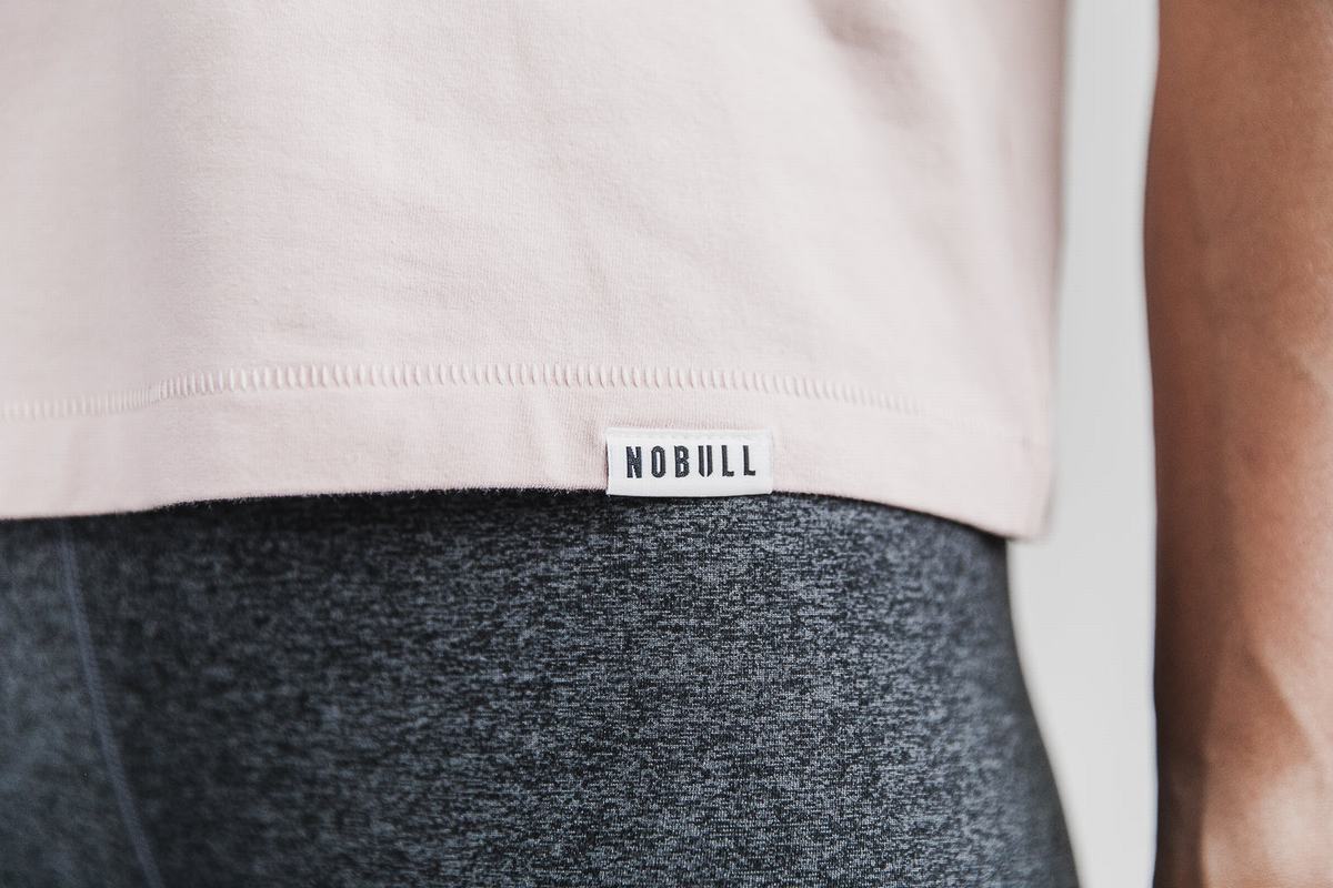 Nobull Heavyweight Pocket Boxy T-shirts Dames Roze | 140986-AQY