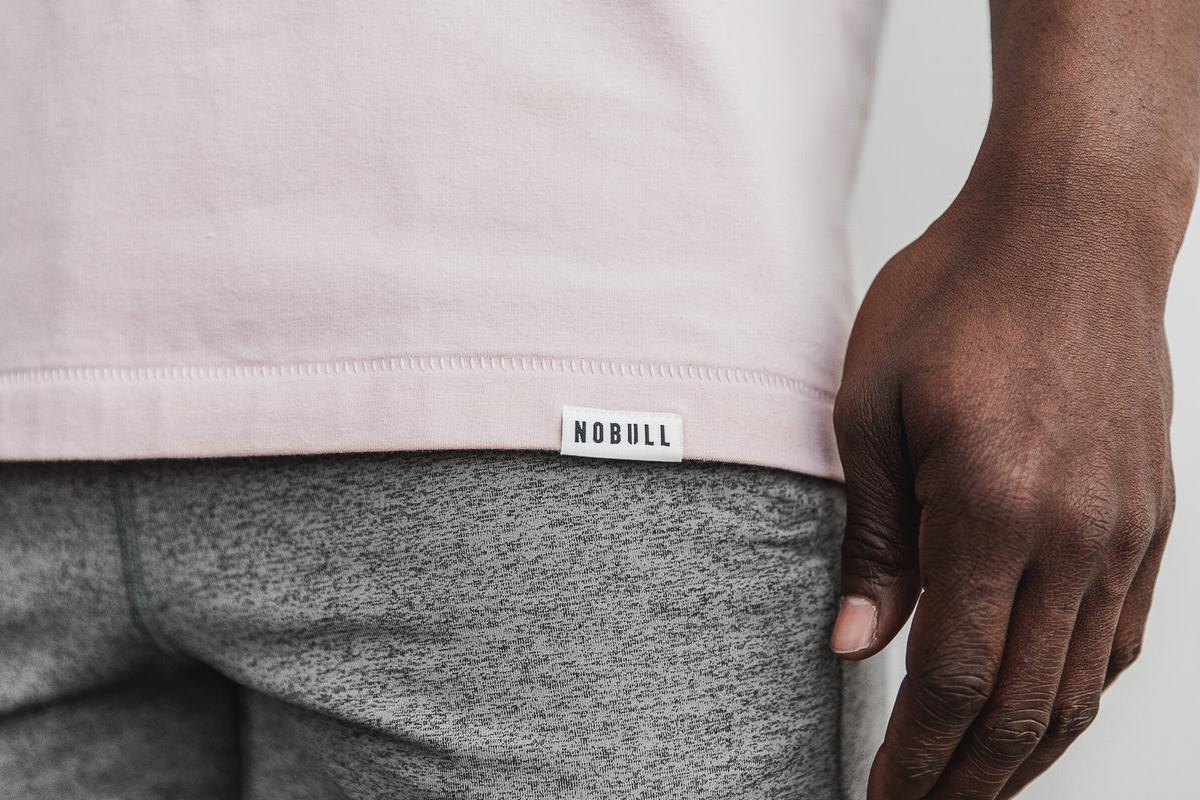 Nobull Heavyweight Pocket T-shirts Heren Roze | 209148-IWL