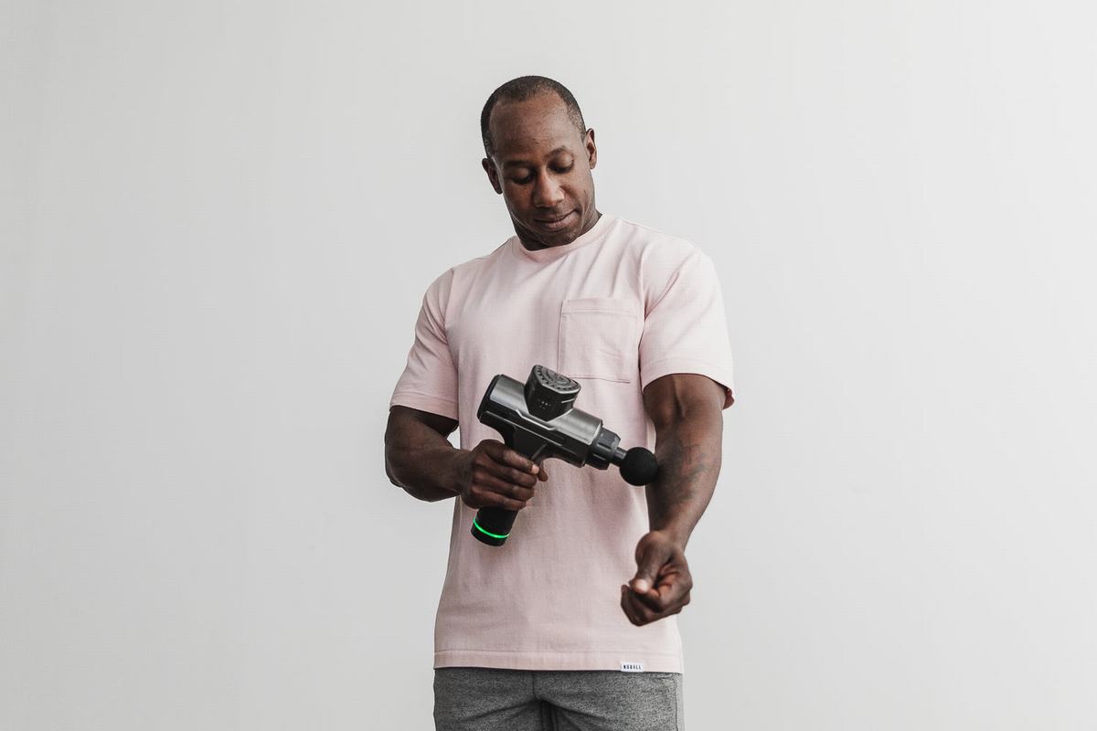 Nobull Heavyweight Pocket T-shirts Heren Roze | 209148-IWL