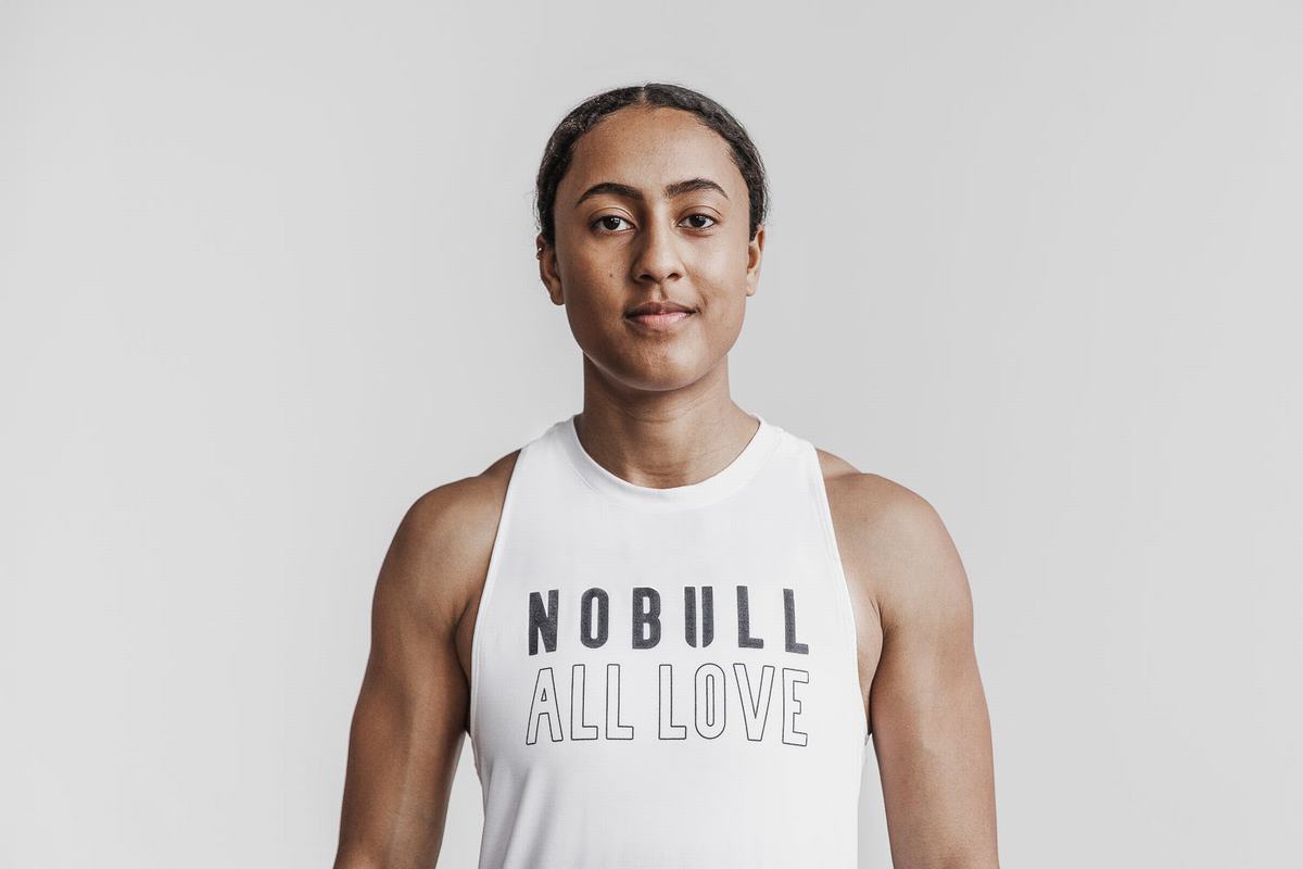 Nobull High-Neck All Love Tank Tanktop Dames Wit | 039864-POV