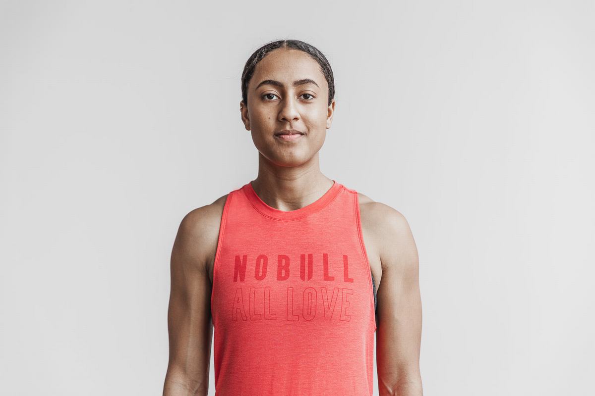 Nobull High-Neck All Love Tank Tanktop Dames Rood | 902637-VGJ