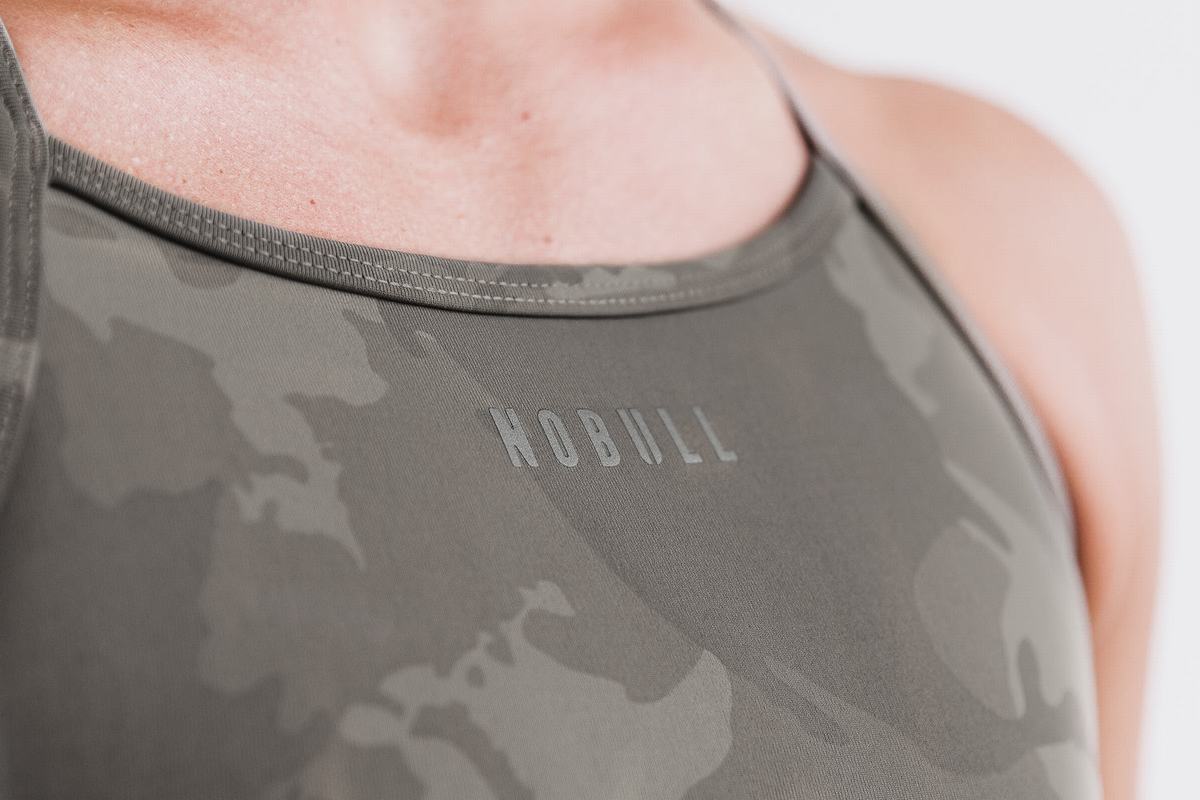 Nobull High-Neck Sport Bh Dames Camo | 051379-ARZ