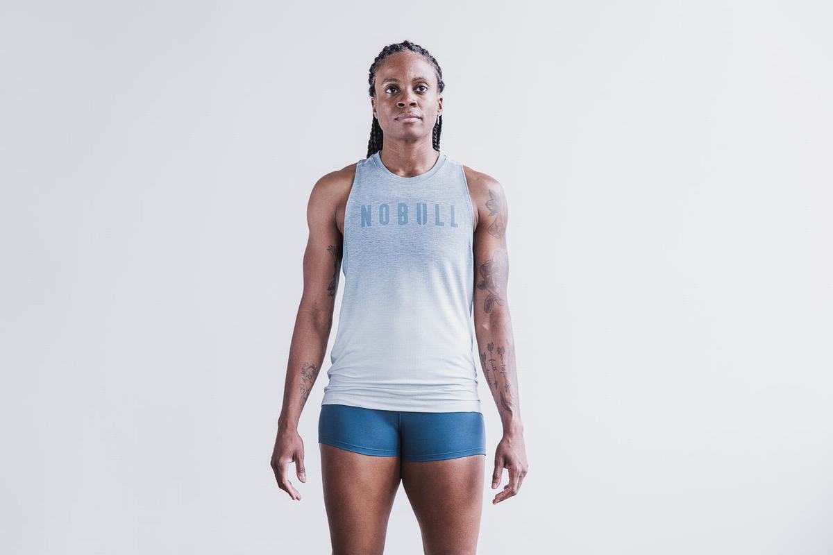 Nobull High-Neck Tank Tanktop Dames Blauw | 214097-HNM