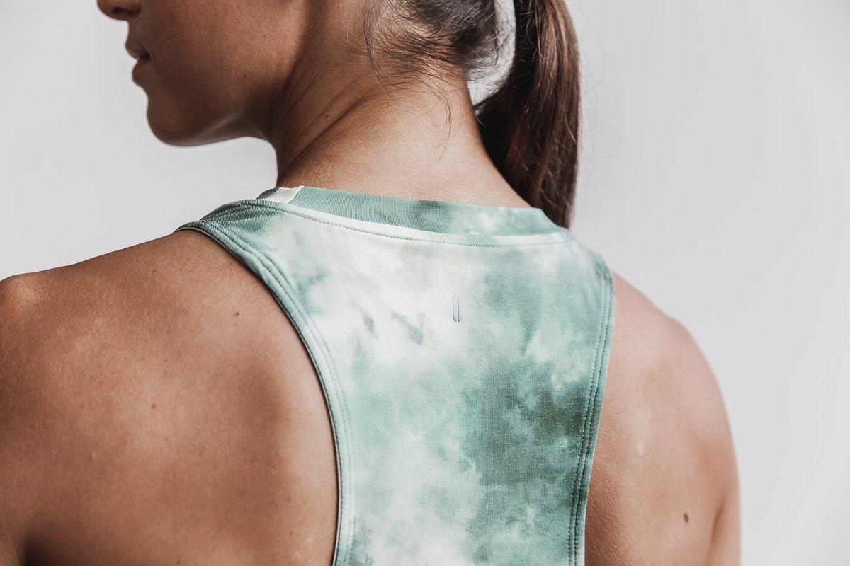 Nobull High-Neck Tank Tie-Dye Tanktop Dames Groen | 073916-RSI