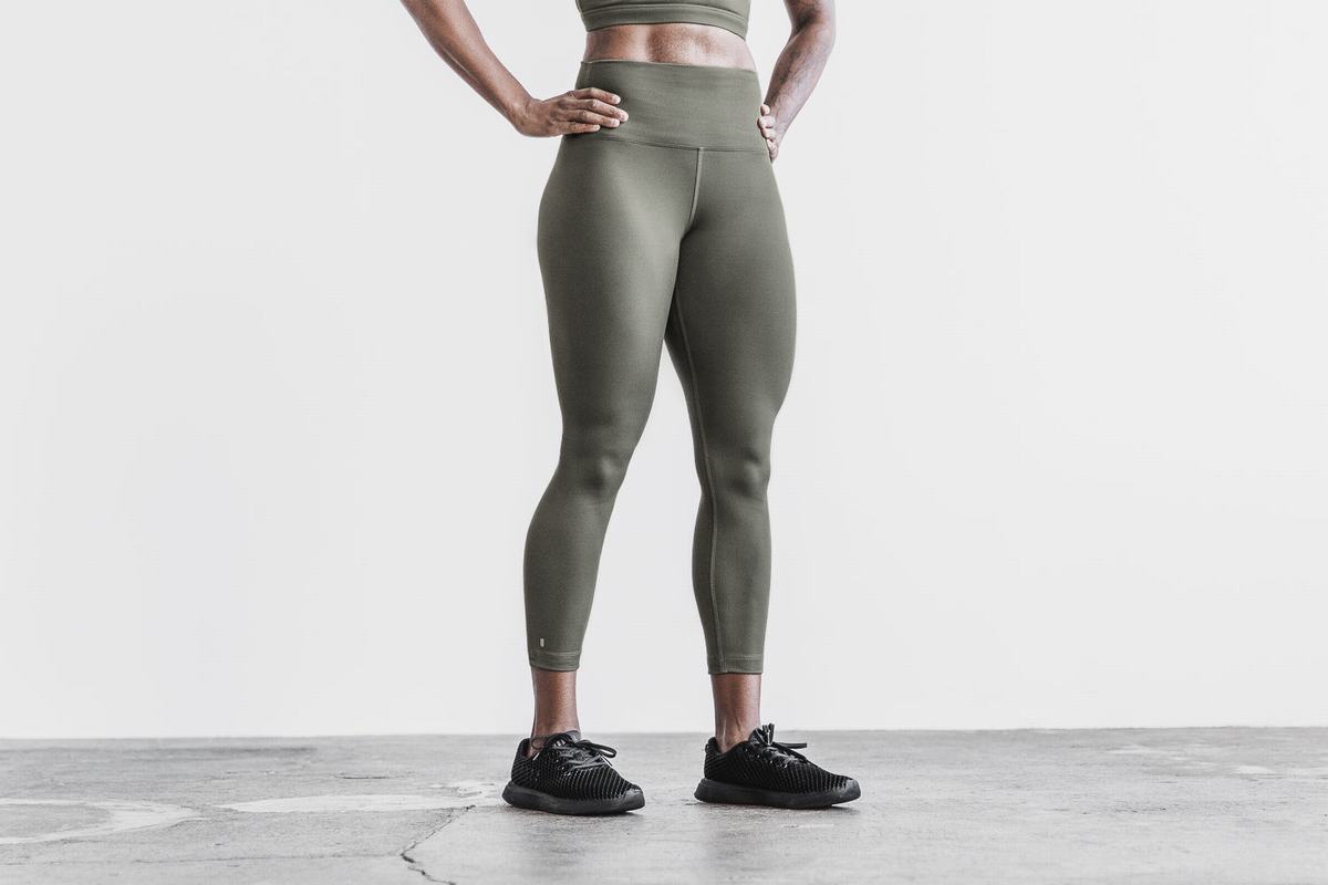 Nobull High-Rise 7/8 Tight Matte Hardloopbroek Dames Olijfgroen | 926805-OYL