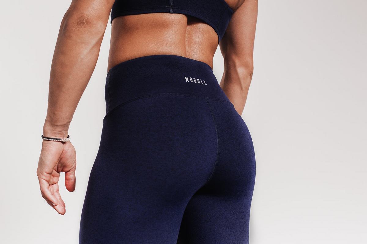 Nobull High-Rise Tight Plush Heather Hardloopbroek Dames Donkerblauw | 617905-WOD